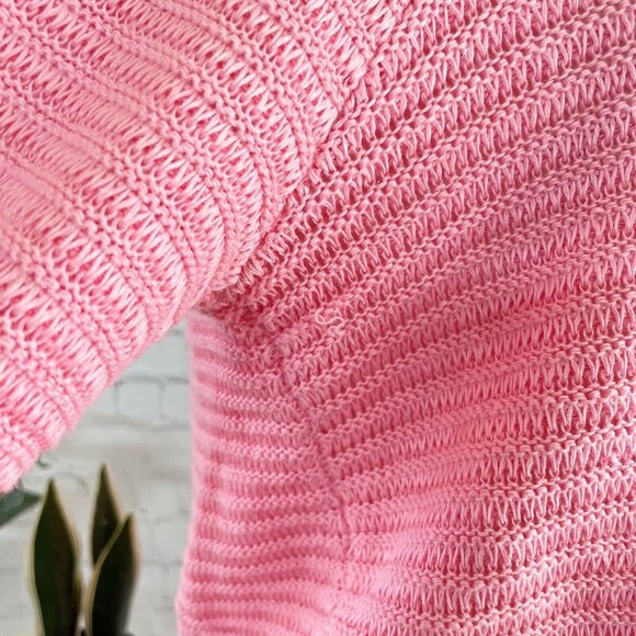 NEW White + Warren Linen Squareneck Sweater Womens Size S *FLAW* Flamingo Pink - Picture 4 of 8
